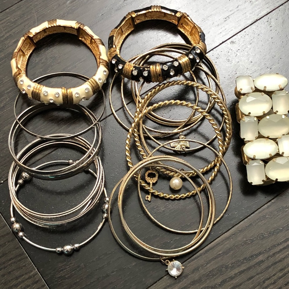 Set of Silver and Gold Bangle Bundle